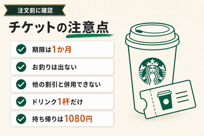 スタバ1,000円チケットを使う前に確認したい7つの注意点