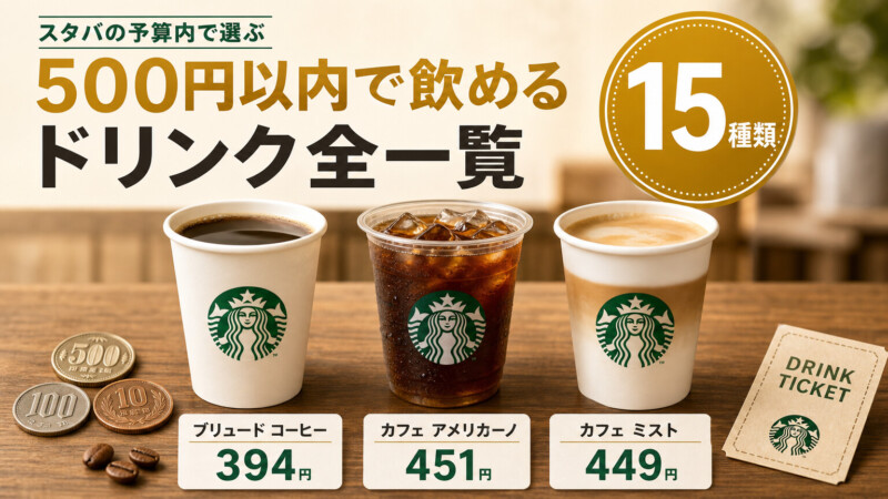 スタバ 500円以内で飲めるドリンク全一覧 アイキャッチ