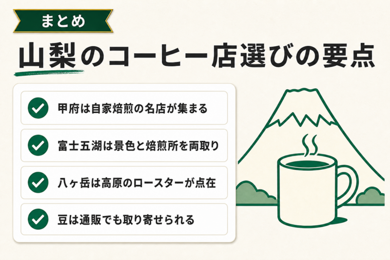 山梨のコーヒー店巡りで自分好みの一杯を見つけよう