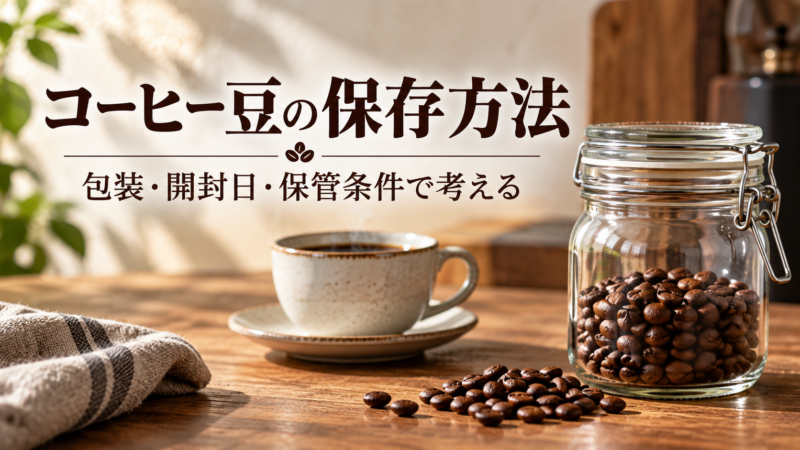 コーヒー豆の保存方法。包装・開封日・保管条件で考える