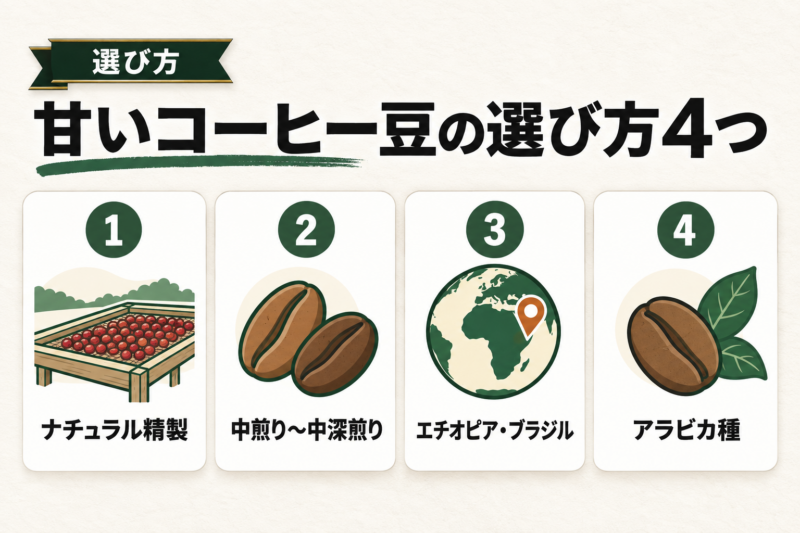 甘いコーヒー豆の選び方4つのポイント
