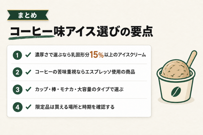 味わい深いコーヒー味のアイスを楽しみ尽くそう！