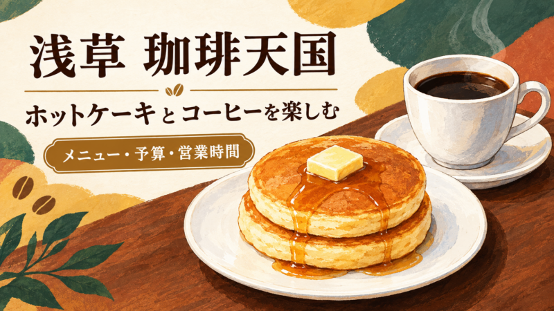 浅草「珈琲天国」のメニューを紹介！ホットケーキや営業時間も解説