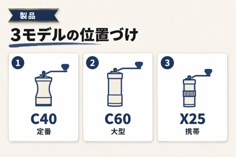 コマンダンテの現行シリーズを先に整理