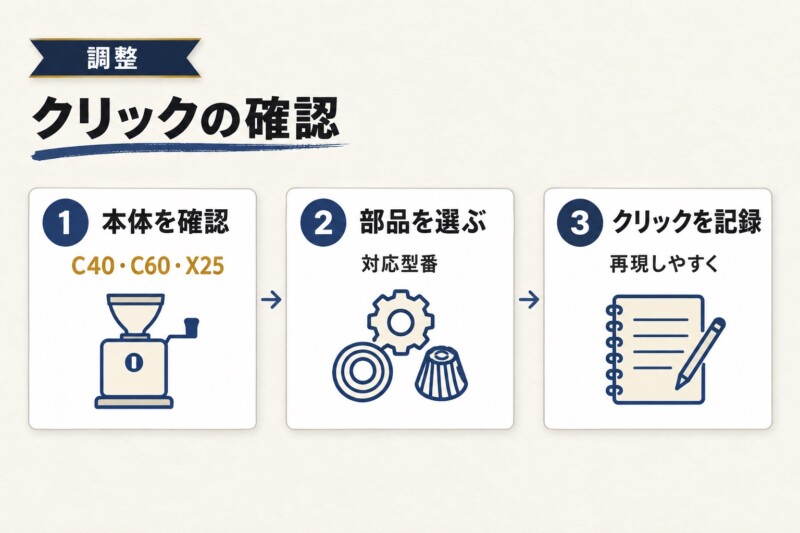 クリック調整と交換部品で失敗しないために