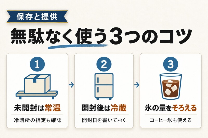 業務用アイスコーヒーを無駄なく使う保存と提供のコツ