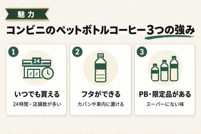 コンビニのペットボトルコーヒーの魅力