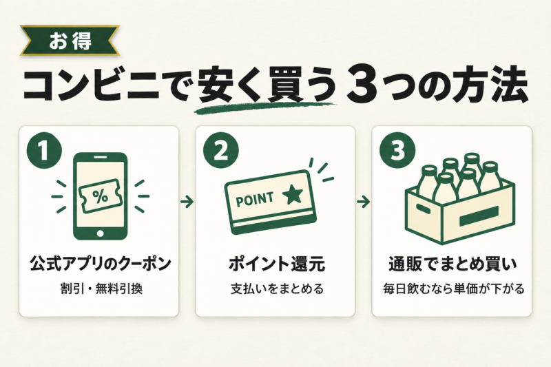 コンビニでペットボトルコーヒーをお得に買う方法
