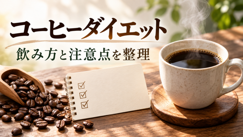 コーヒーダイエット。飲み方と注意点を整理