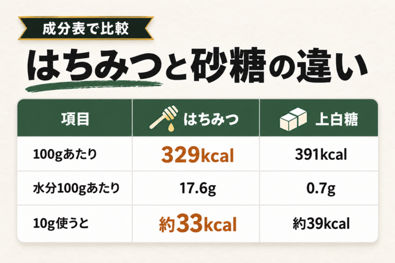 コーヒーとはちみつは合う？砂糖との違いを成分表で比較