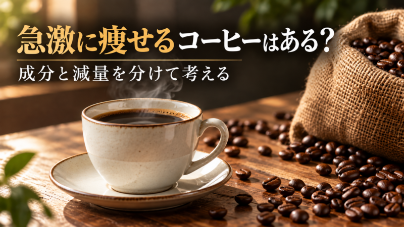 急激に痩せるコーヒーはある？成分と減量を分けて考える