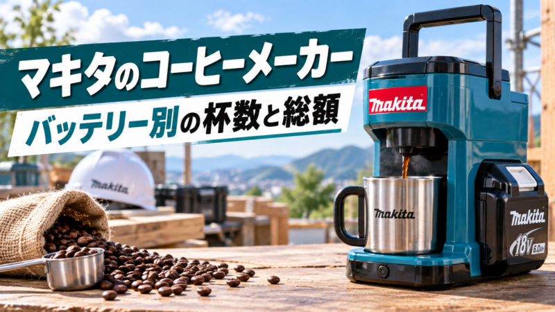 マキタ コーヒーメーカーは何杯淹れられる？バッテリー別の杯数と総額