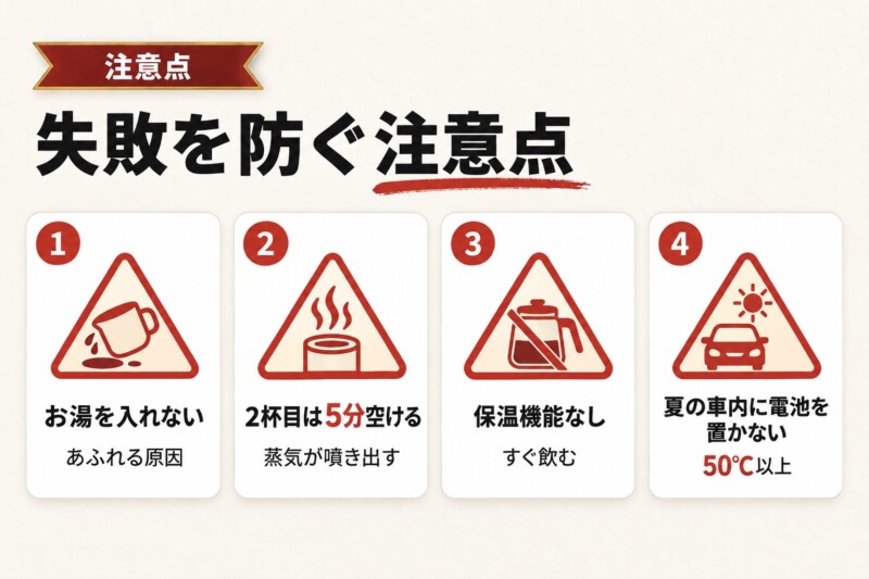 マキタのコーヒーメーカーで失敗しないための注意点