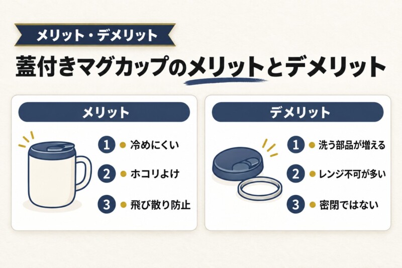 蓋付きマグカップのメリットとデメリット