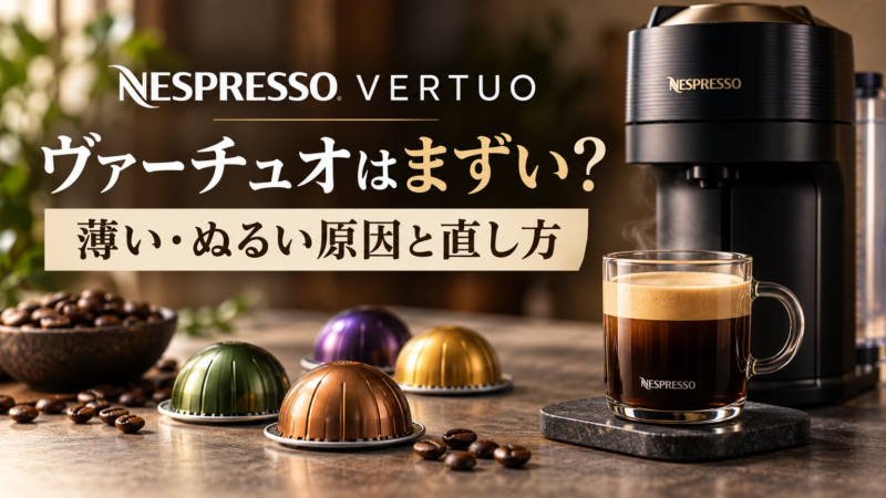 ネスプレッソ ヴァーチュオはまずい?薄い・ぬるい原因と美味しく飲むコツ アイキャッチ