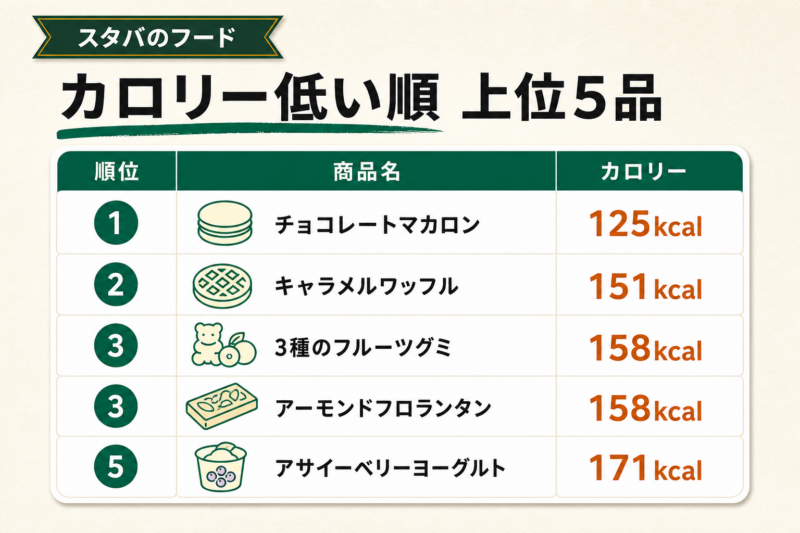 スタバのフード全56品をカロリー低い順に一覧表で紹介