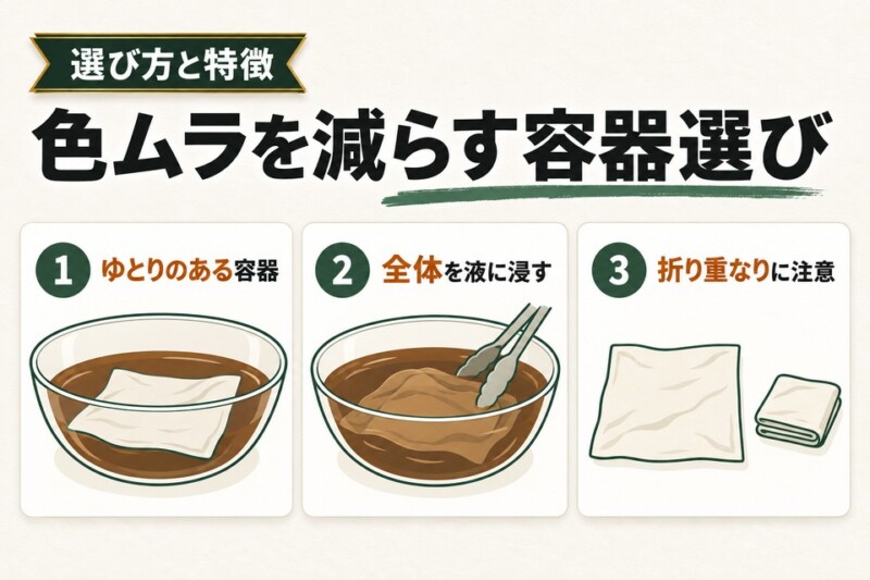 コーヒー染めでムラが出る場合の対処方法