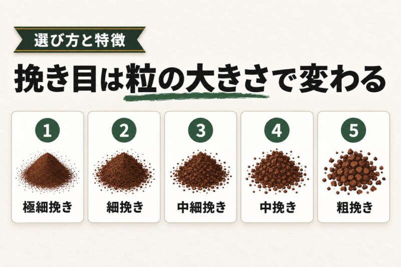 コーヒー豆の粗さと挽き方の関係