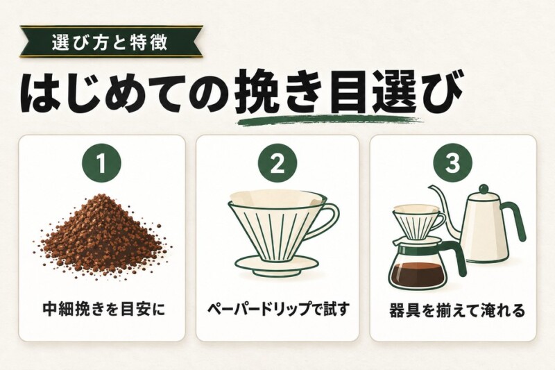 初心者におすすめのコーヒー豆の挽き方と粗さ