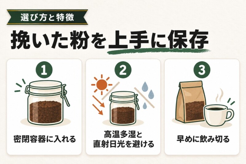 挽いたコーヒー豆の保存期間・保存方法