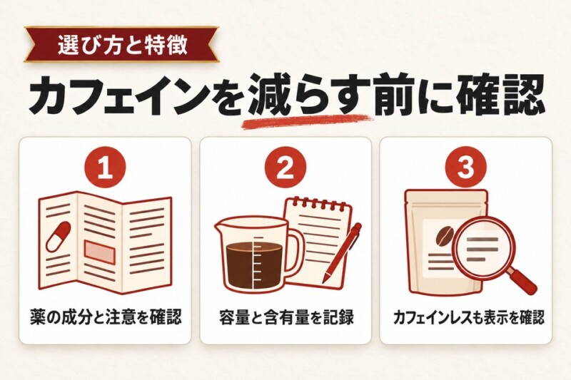 カフェインを減らしたいときの確認ポイント