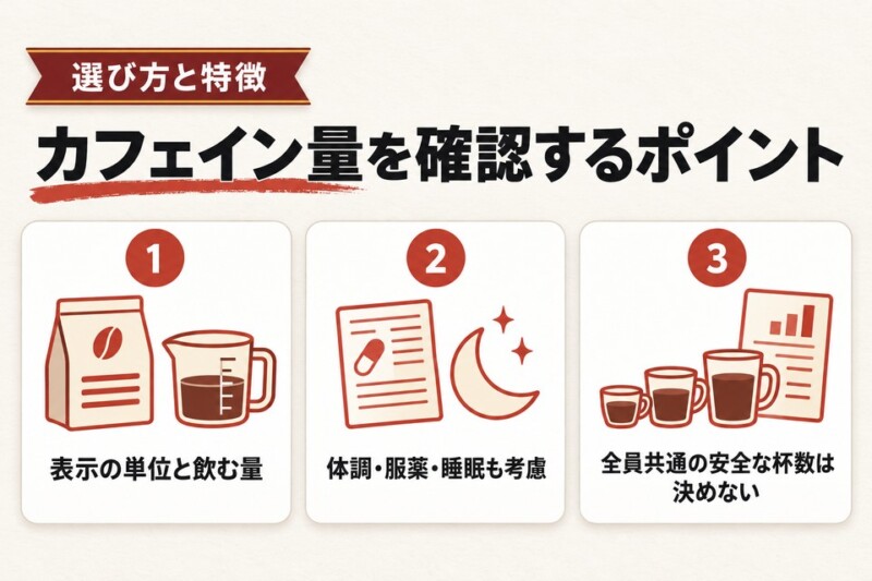 カフェイン量は条件と製品表示から確認しよう