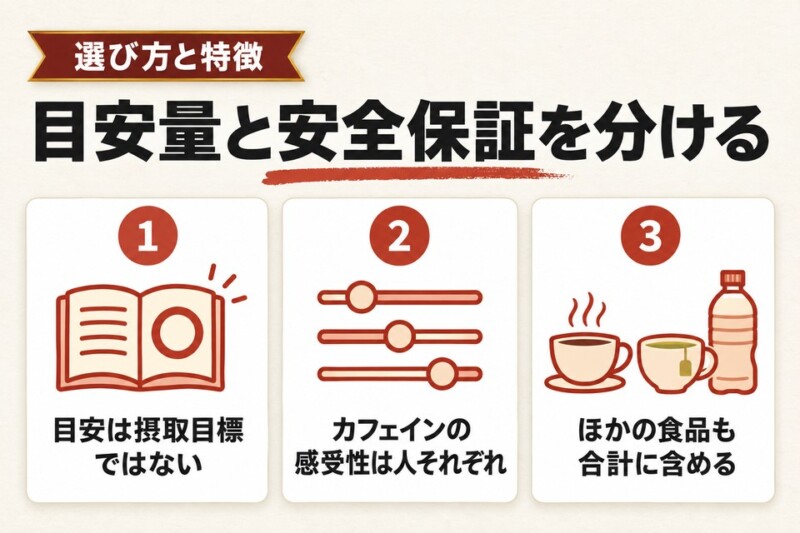 1日の目安量と安全を保証する量は違う