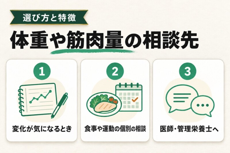 体重や筋肉量について相談したいときは