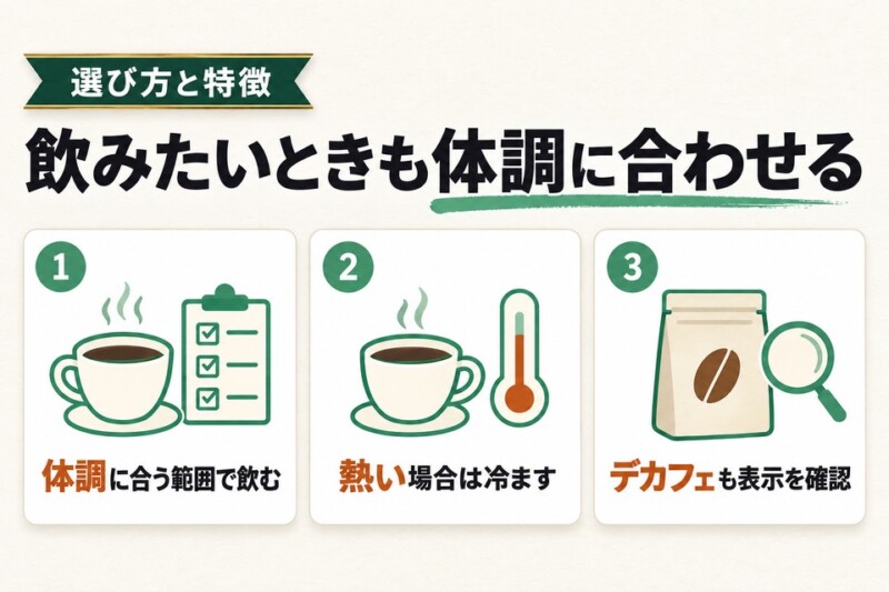 風邪のときにコーヒーを飲みたい場合の工夫