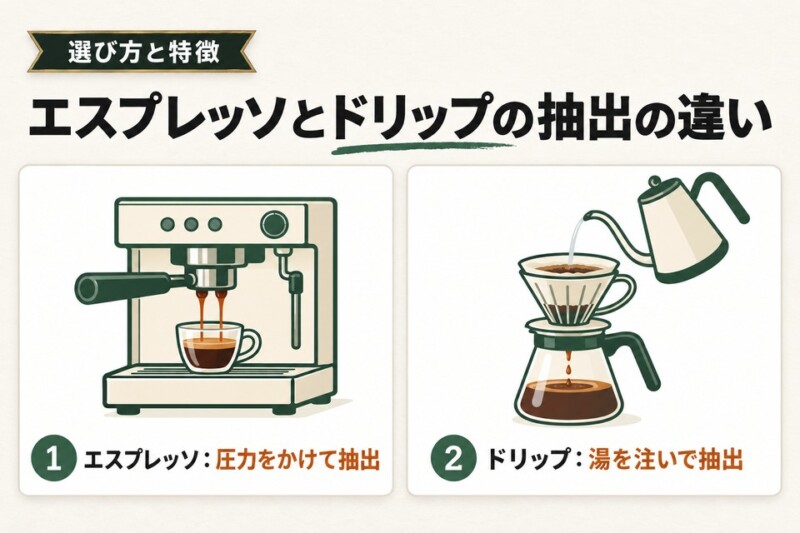 エスプレッソとドリップコーヒーの違い