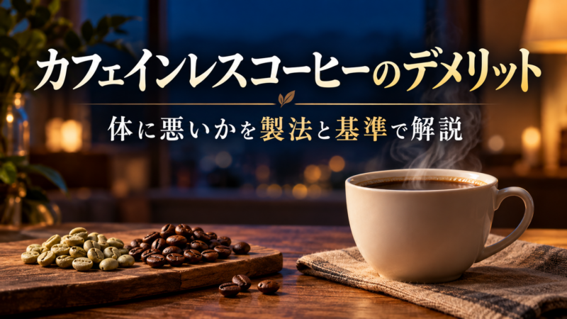 カフェインレスコーヒーのデメリット 体に悪いかを製法と基準で解説