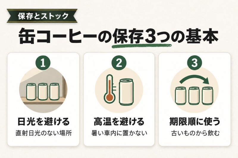 缶コーヒーの正しい保存方法と注意点