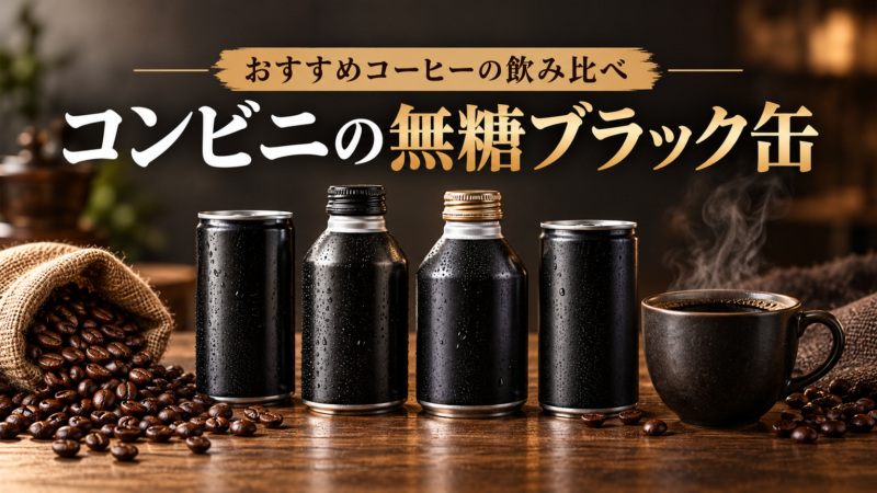コンビニの無糖ブラック缶 おすすめコーヒーの飲み比べ アイキャッチ