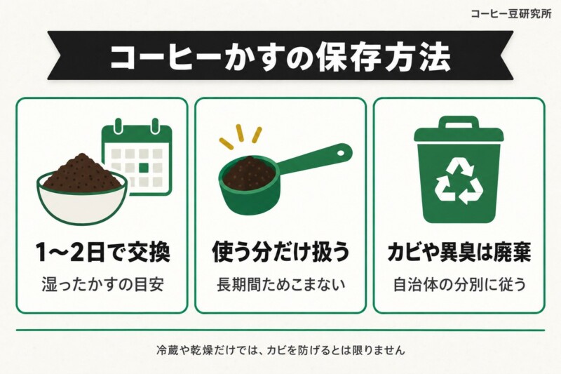 コーヒーかすの保存方法