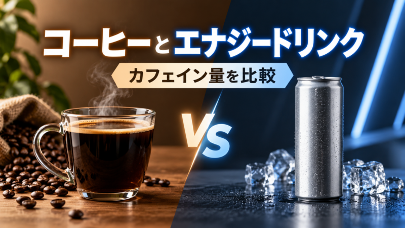 コーヒーとエナジードリンク カフェイン量を比較 アイキャッチ