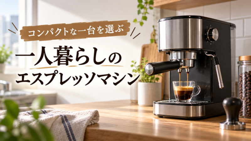 一人暮らしのエスプレッソマシン コンパクトな一台を選ぶ アイキャッチ