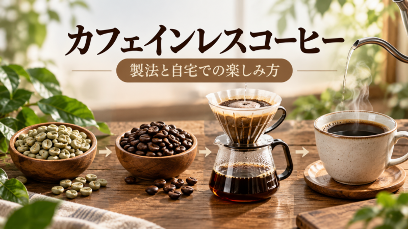 カフェインレスコーヒー 製法と自宅での楽しみ方 アイキャッチ