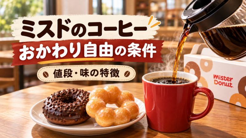 ミスドのコーヒー おかわり自由 対象ドリンク 値段一覧 味の特徴 アイキャッチ