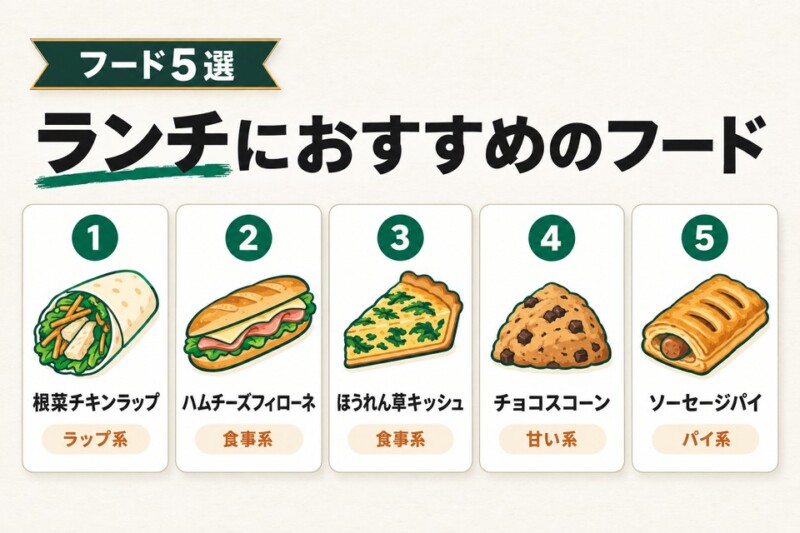 ランチにおすすめのフードの一覧図解