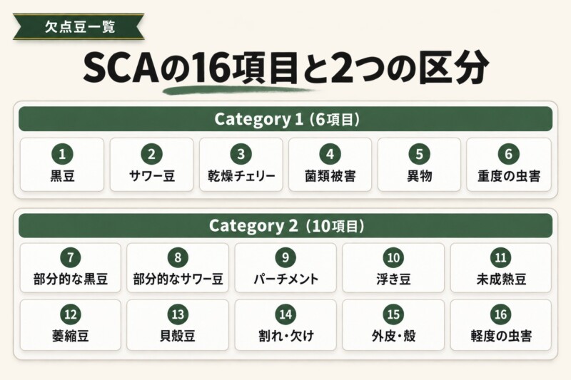 コーヒーの欠点豆一覧！SCAの16項目と原因・風味への影響