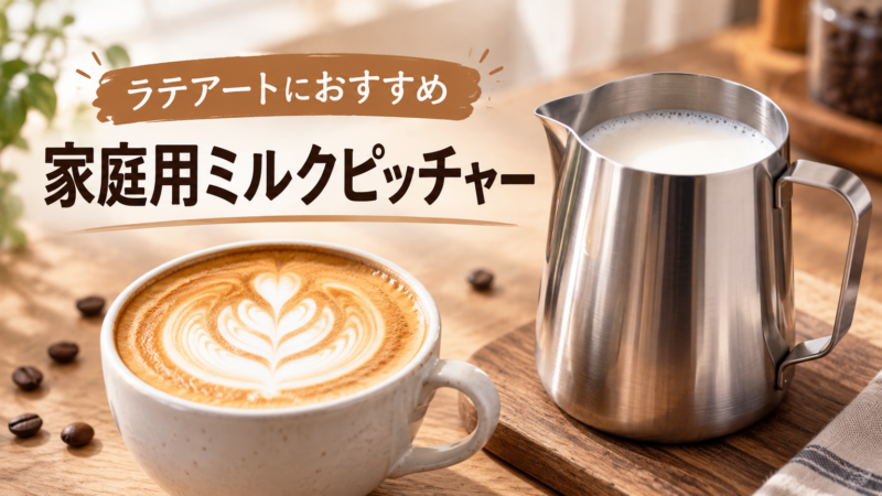 家庭用ミルクピッチャー ラテアートにおすすめ アイキャッチ