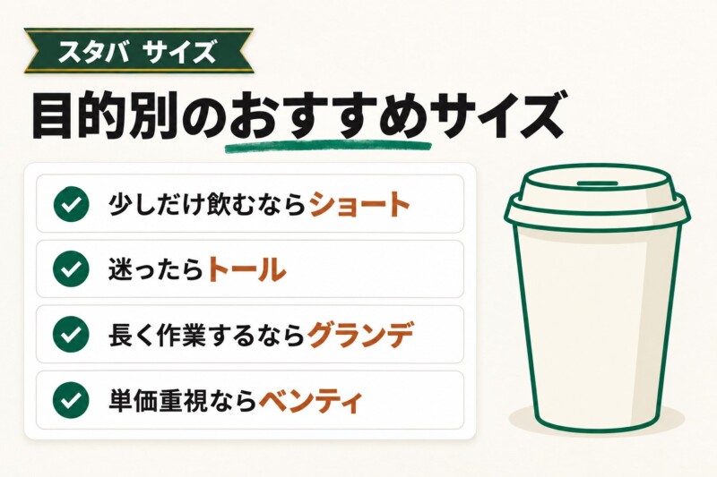 自分に合ったスタバのサイズを選んでお得に楽しもう