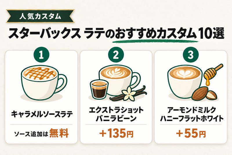 スターバックス ラテのおすすめカスタム10選 上位3選