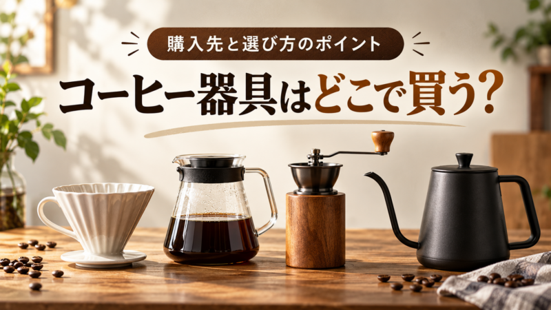 コーヒー器具はどこで買う？ 購入先と選び方のポイント アイキャッチ